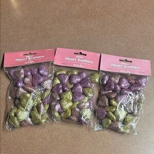 Amscan Glitter Heart Scatters - Pink & Gold (3 Pack)